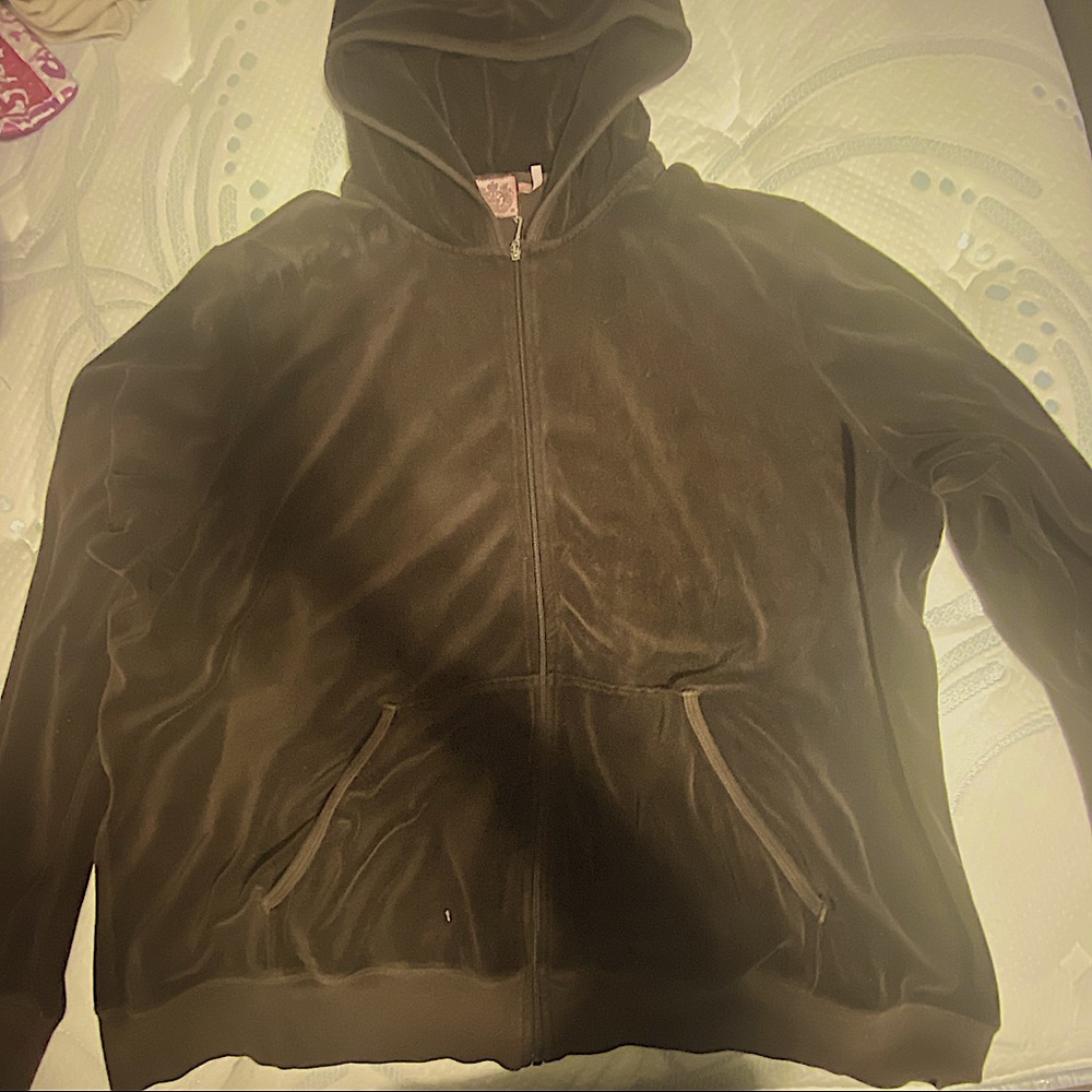 Juicy Couture 3X zip up velour Hooded jacket